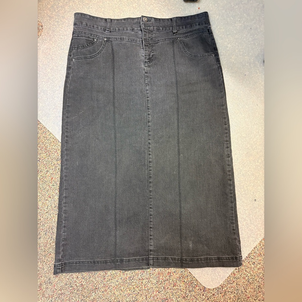 Style & Co. Black Midi Denim Pencil Skirt
